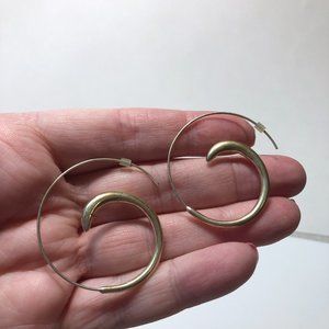 Silvery Swirl Hoop Earrings